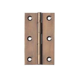 2370 Hinge - Butt Hinge - Fixed Pin - Antique Brass - 89x50x2.5mm