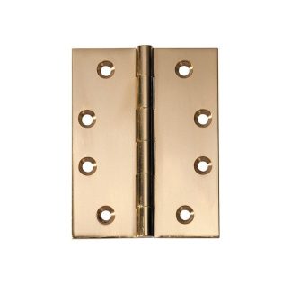 2473 Hinge - Butt Hinge - Fixed Pin - Polished Brass - 100x75x3mm