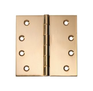 2474 Hinge - Butt Hinge - Fixed Pin - Polished Brass - 100x100x3mmmm