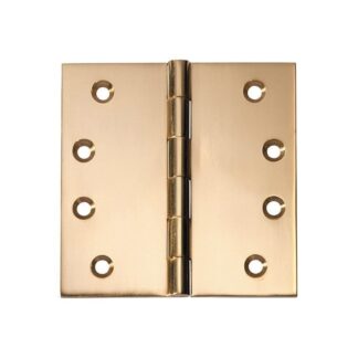 2474 Hinge - Butt Hinge - Fixed Pin - Polished Brass - 100x100x3mmmm