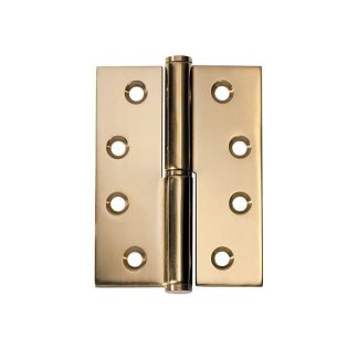 2495 Hinge - Lift Off Hinge - Right Hand - Polished Brass - 100x75x2.5mm