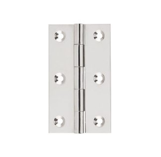 2620 Hinge - Butt Hinge - Fixed Pin - Polished Nickel- 89x50x2.5mm