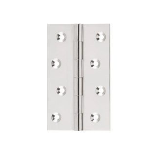 2622 Hinge - Butt Hinge - Fixed Pin - Polished Nickel- 100x60x2.5mm