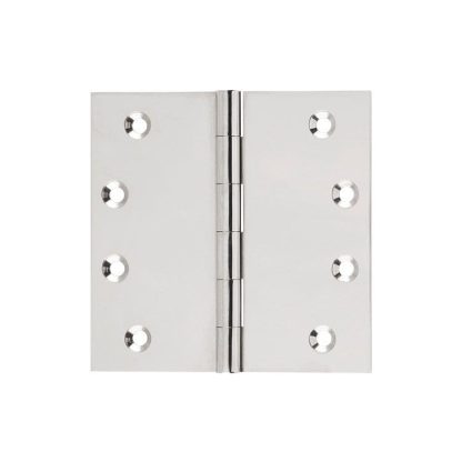 2624 Hinge - Butt Hinge - Fixed Pin - Polished Nickel- 100x100x3mm