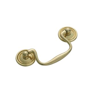 3450 Swan Neck Handle - 80mm - Polished Brass