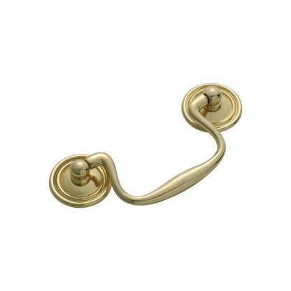 3450 Swan Neck Handle - 80mm - Polished Brass