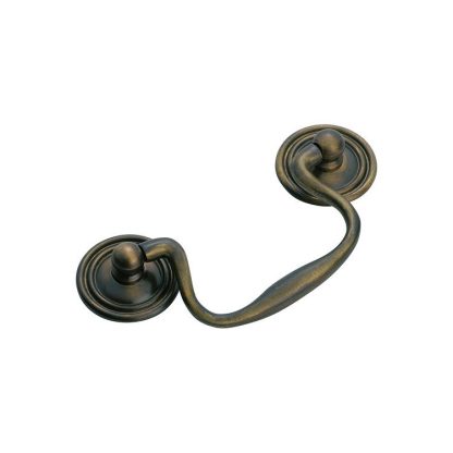 3455 Swan Neck Handle - 75mm - Antique Brass
