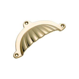 3557 Drawer Pull Fluted - 100x47mm - Polished Brass