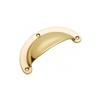 3558 Drawer Pull Plain - 100x40mm - Polished Brass