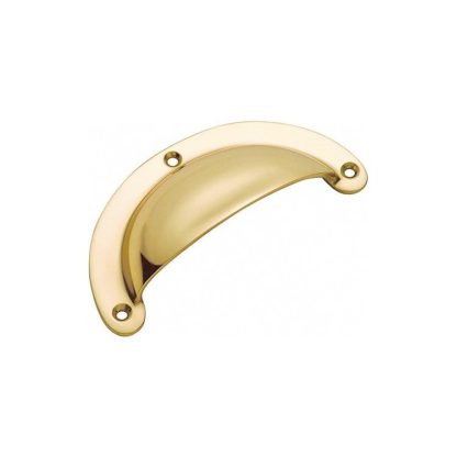 3558 Drawer Pull Plain - 100x40mm - Polished Brass