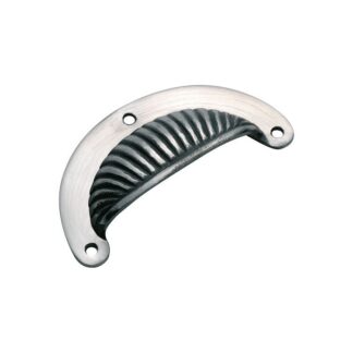 3589 Drawer Pull Fluted - Cast Iron   98x45mm - Polished Metal