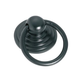 3644 Ring Pull - 38mm on 35mm Backplate - Cast Iron - Matt Black