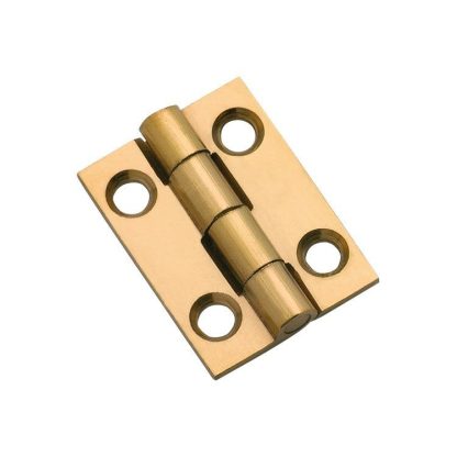 3750 Hinge - Butt Hinge - Fixed Pin - Polished Brass - 25x19mm