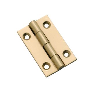 3751  Hinge - Butt Hinge - Fixed Pin - Polished Brass - 38x22mm