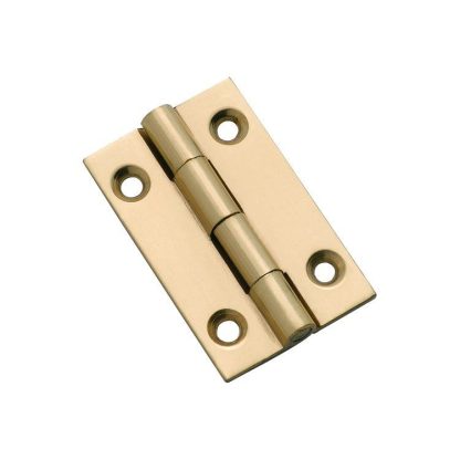 3751 Hinge - Butt Hinge - Fixed Pin - Polished Brass - 38x22mm