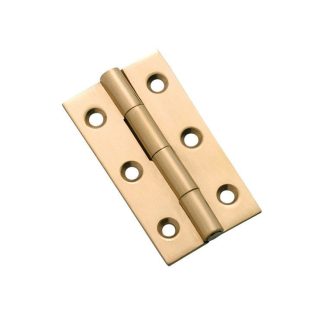 3752  Hinge - Butt Hinge - Fixed Pin - Polished Brass - 50x28mm