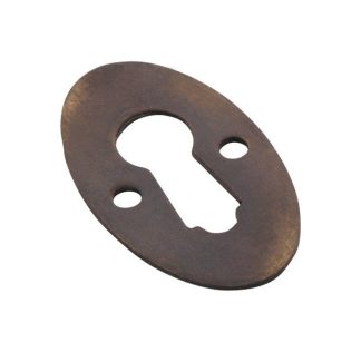3812 - Oval Escutcheon - 16x28mm - Antique Brass