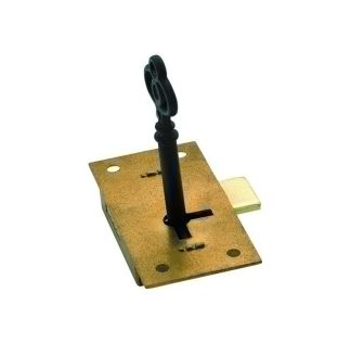 4002 - Cupboard Lock - 63x32mm - Solid Brass