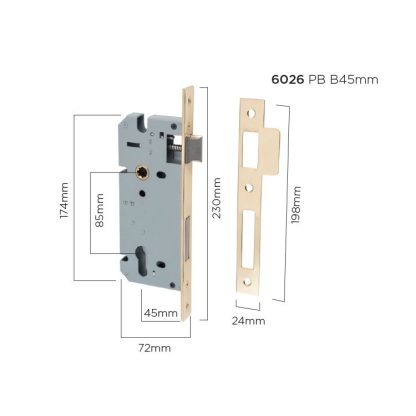 6026 - 85mm Euro Lock 45mm PB