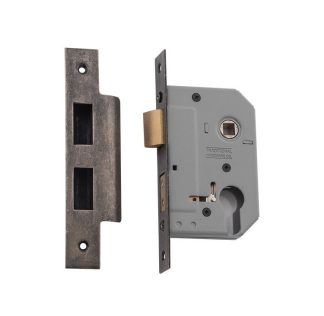 Mortice Lock Euro Rumbled Nickel CTC47.5mm Backset 46mm