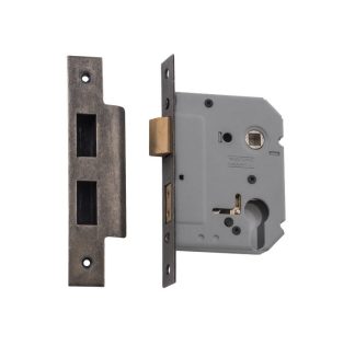 Mortice Lock Euro Rumbled Nickel CTC47.5mm Backset 57mm