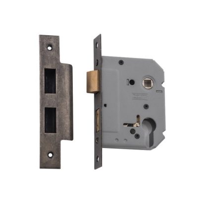 Mortice Lock Euro Rumbled Nickel CTC47.5mm Backset 57mm