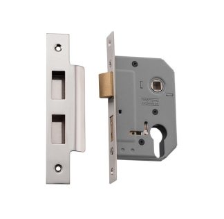 Mortice Lock Euro Polished Nickel CTC47.5mm Backset 46mm