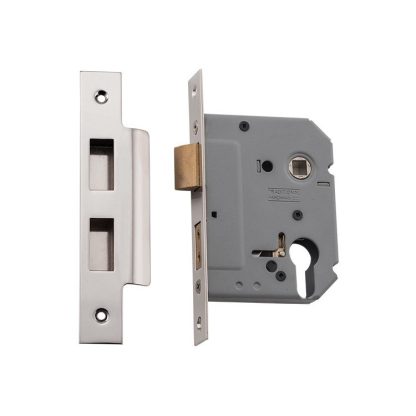 Mortice Lock Euro Polished Nickel CTC47.5mm Backset 57mm
