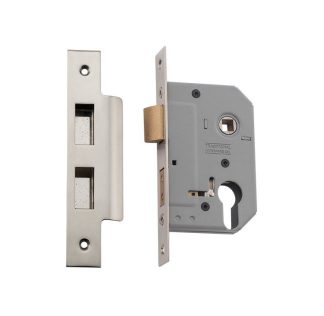 Mortice Lock Euro Satin Nickel CTC47.5mm Backset 46mm