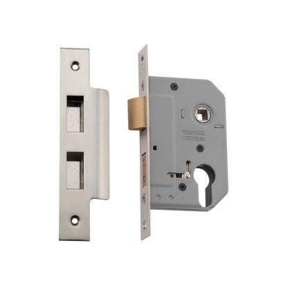 Mortice Lock Euro Satin Nickel CTC47.5mm Backset 46mm