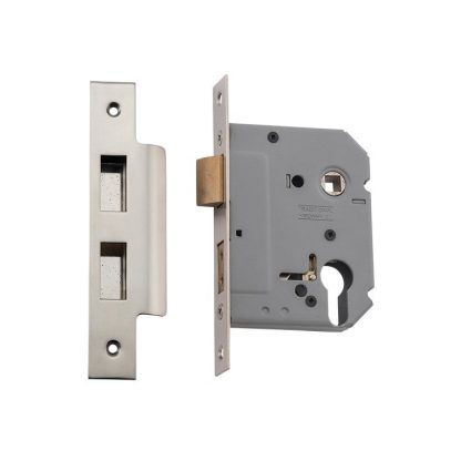 Mortice Lock Euro Satin Nickel CTC47.5mm Backset 57mm
