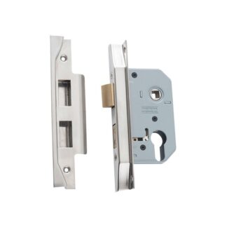 Mortice Lock Euro Rebated Satin Nickel CTC47.5mm Backset 46mm