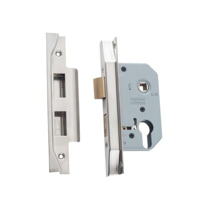 Mortice Lock Euro Rebated Satin Nickel CTC47.5mm Backset 46mm