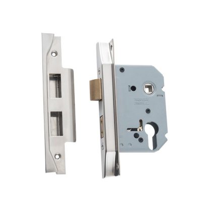 Mortice Lock Euro Rebated Satin Nickel CTC47.5mm Backset 57mm