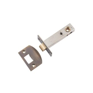 Tradco 9575 Tube Latch Split Cam Antique Brass Backset 70mm