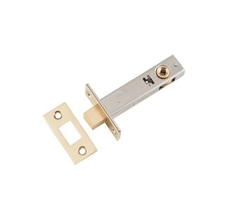 Privacy Bolt, Polished Brass. Backset 70mm