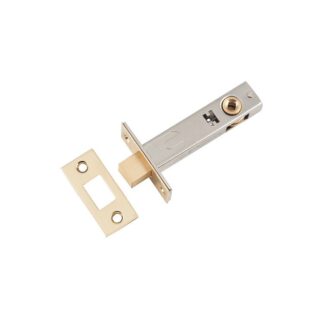 Privacy Bolt, Polished Brass. Backset 70mm