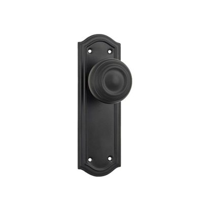 Tradco 9632 - Kensington Knob Passage - Matt Black - 175x58mm
