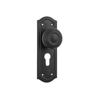 Tradco 9632E - Kensington Knob Euro - Matt Black - 175x58mm