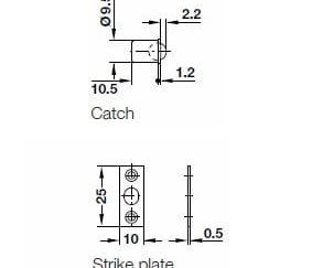 Single Ball Catch. 9.5mm Diameter. Brass Plated. Price Per Pack Of 10 Pcs