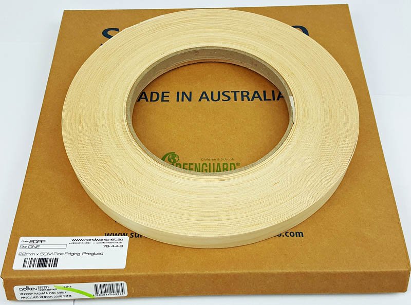 Veneer Edging Pine. 22mmx50m. Preglued