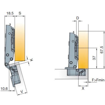 Concealed Hinge Full Overlay. Clip On 2 Concealed Hinge Full Overlay. Clip On - Image 2