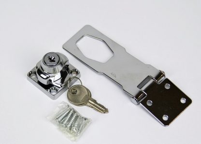 Hasp Staple 100mm - Lockable  - Chrome Plate