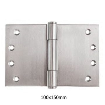 Wide Throw Butt Hinge -    100x125x3 Mm - Stainless Steel - Fixed Pin