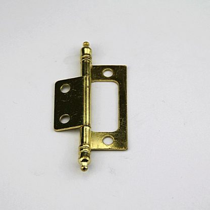Non Mortice Steel Hinge. 50mm. Decorative Ends. Brass Plated - Image 2