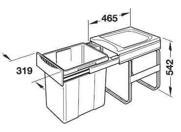 Hailo Waste System. 42 Litre - Grey Bins - Image 2