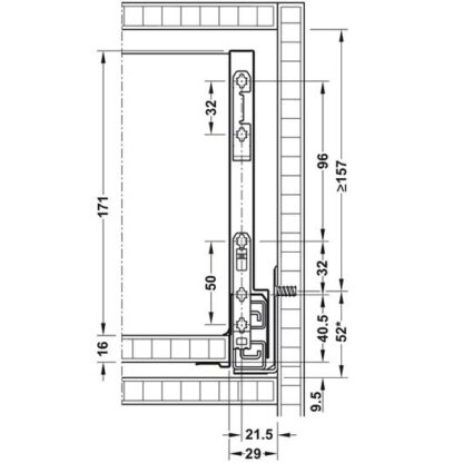 Nova Pro Scala Drawer Kit 186mm(H) - Ice White Glass Insert - 40kg Rated - Image 3