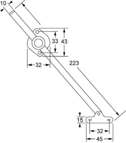 Friction Stay 225mm. White Plastic And Zinc Plated Steel - Image 2