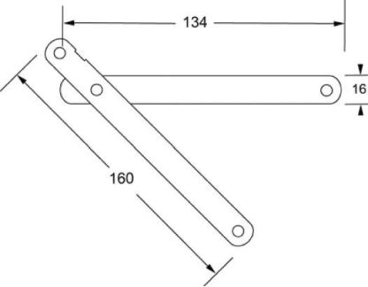 Card Table Stay 16mm. Zinc Plated (Pair) - Image 2