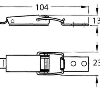 Lever Catch. 75x18mm. Zinc Plated